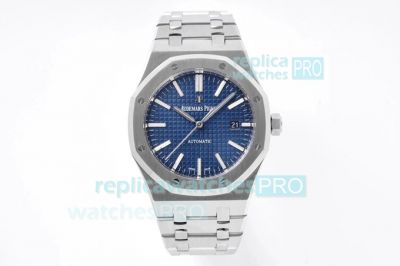 ZF Factory V2 Swiss Replica Audemars Piguet Royal Oak 15400 Blue Watch Stainless Steel 41MM